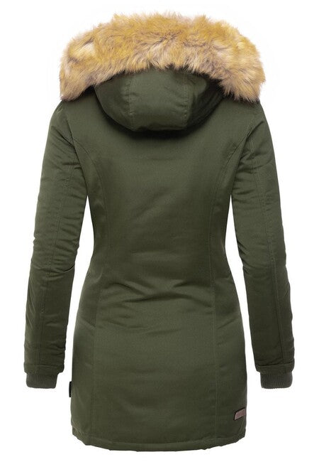 Marikoo Karmaa damen-winterjacke mit kapuze, oliv