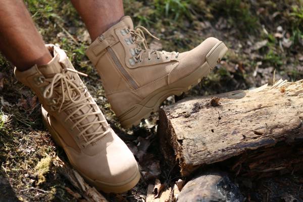 Brandit Mil-Tec einsatzstiefel mit reißverschluss, camel
