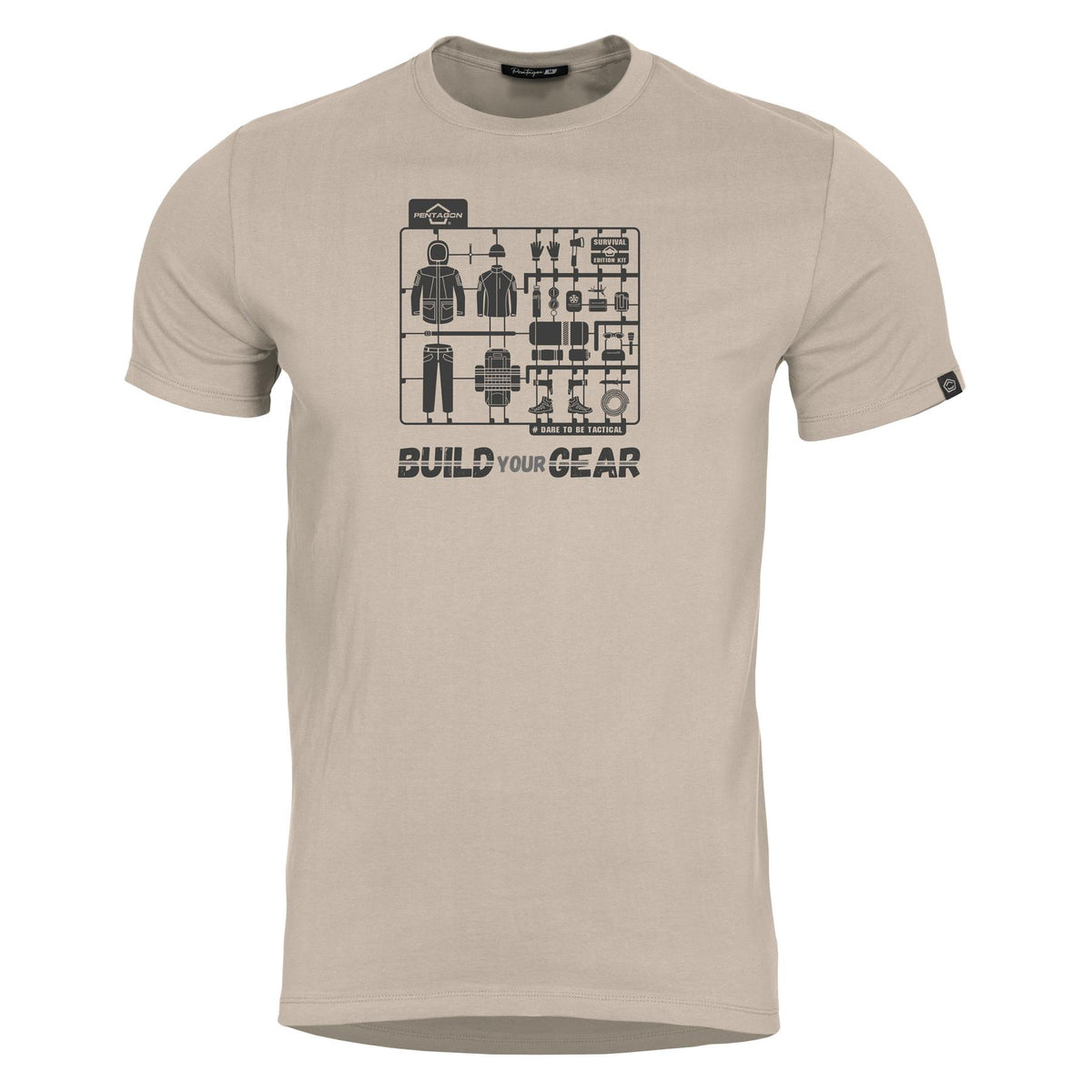 Pentagon T-Shirt Built Your Gear, Khaki