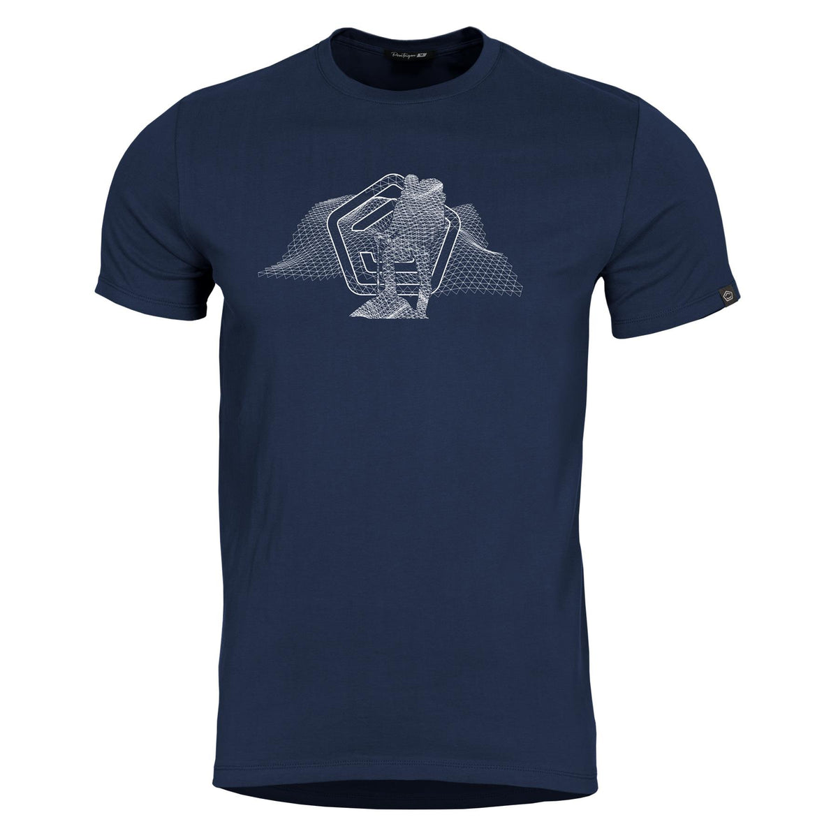 Pentagon Wireframe Herren Kurzarm-T-Shirt, midnight blue