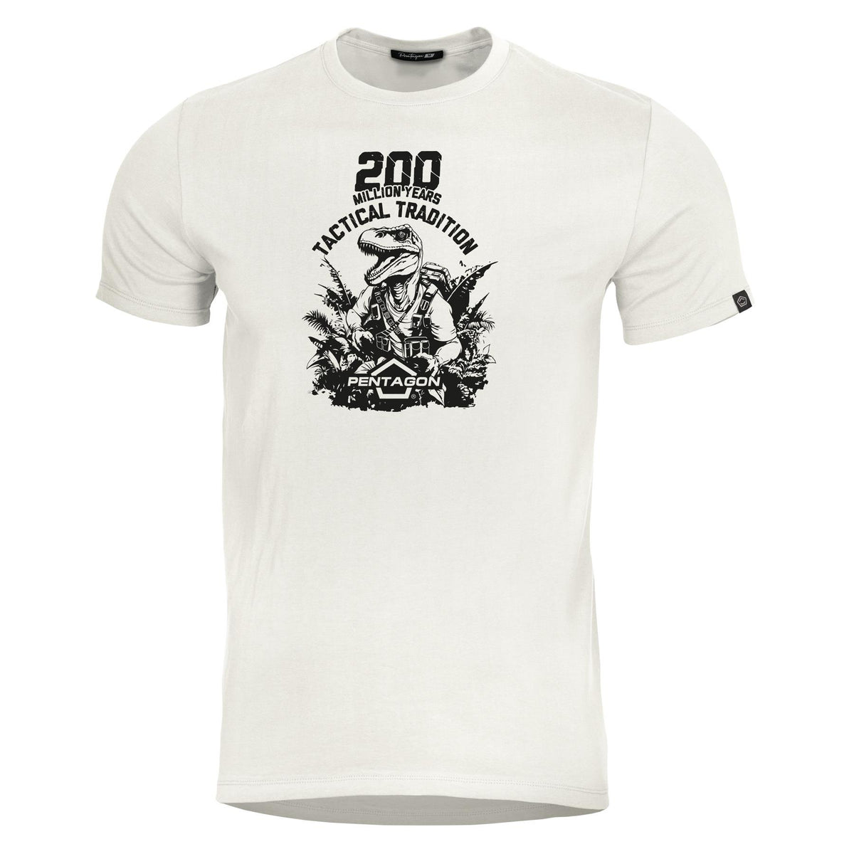 Pentagon T-Rex Herren Kurzarm-T-Shirt, weiß