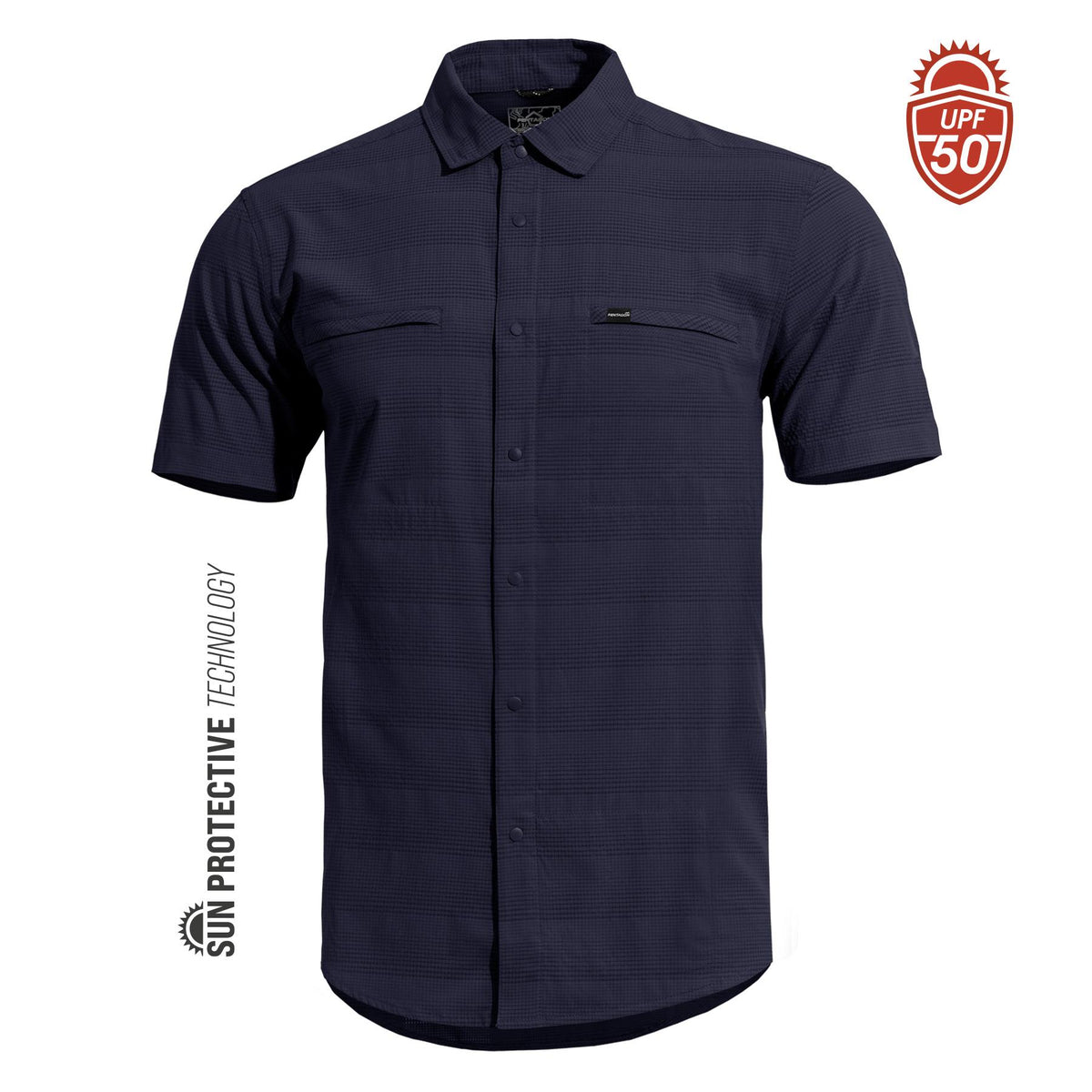 Pentagon Ripple κοντομάνικο πουκάμισο, Midnight Blue