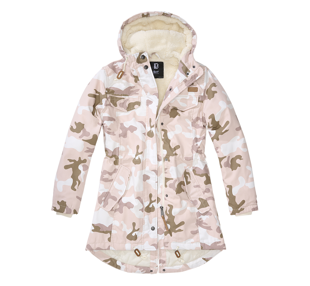 Brandit Marsh Lake dámska parka zimná bunda s kapucňou, Candy camo