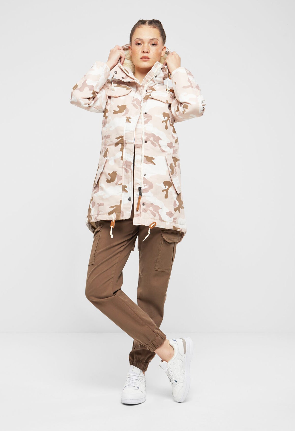 Brandit Marsh Lake dámska parka zimná bunda s kapucňou, Candy camo