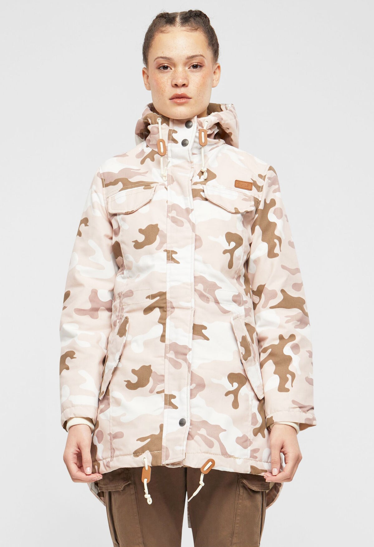 Brandit Marsh Lake dámska parka zimná bunda s kapucňou, Candy camo