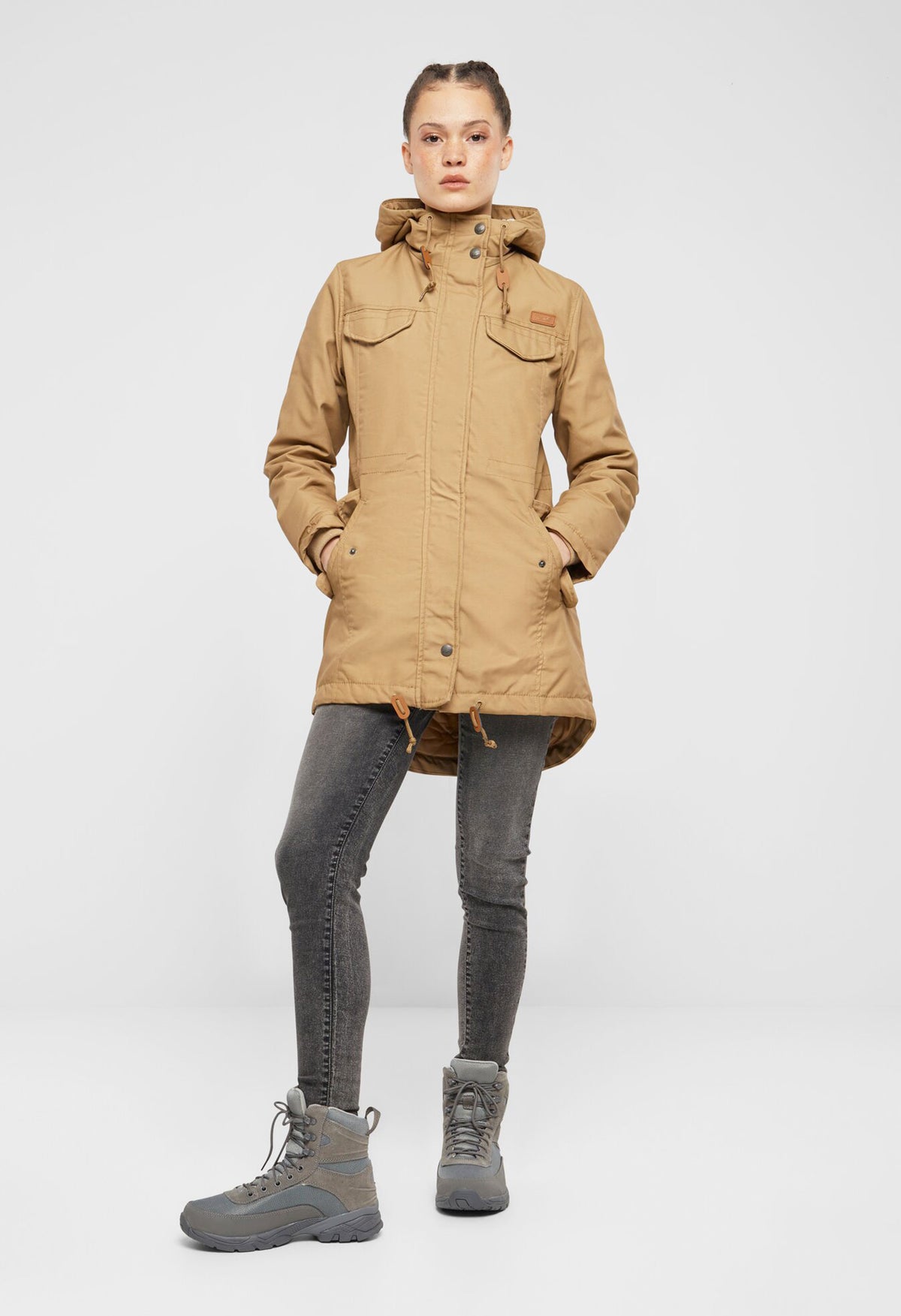 Brandit Marsh Lake dámska parka zimná bunda s kapucňou, Khaki