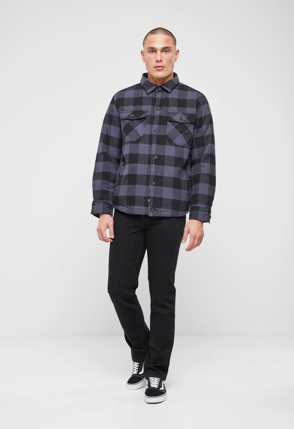 Brandit Lumberjacket bunda, šedo čierna