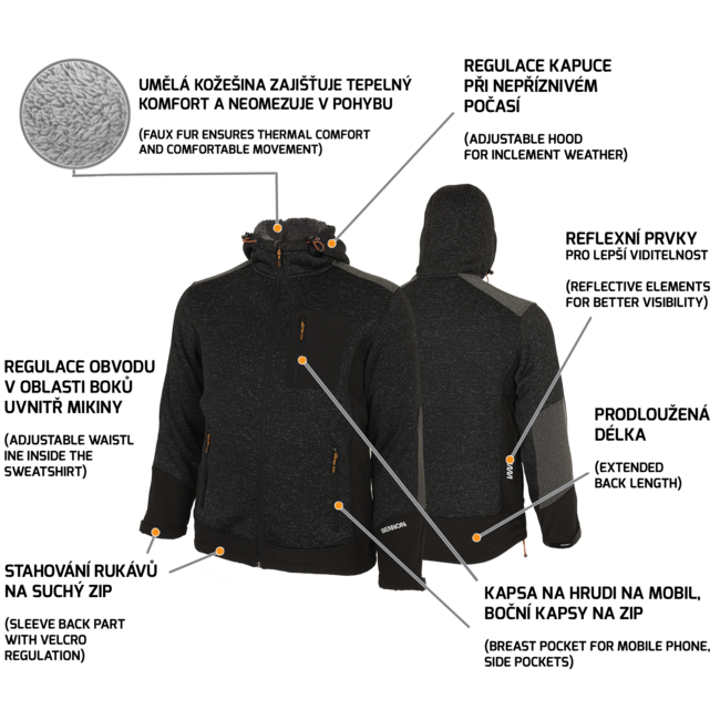 BENNON Sweatshirt NORTOS, grau/schwarz