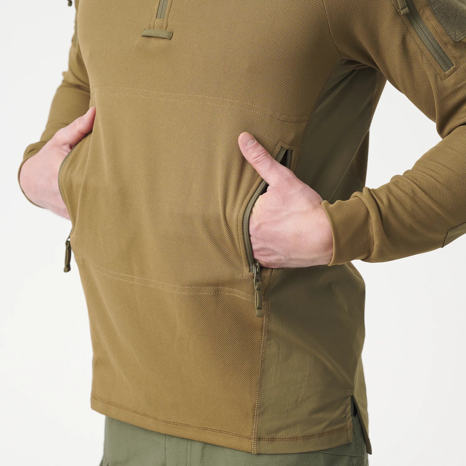Helikon-Tex Range Hoodie TopCool mikina, olivová/čierna – detail 4
