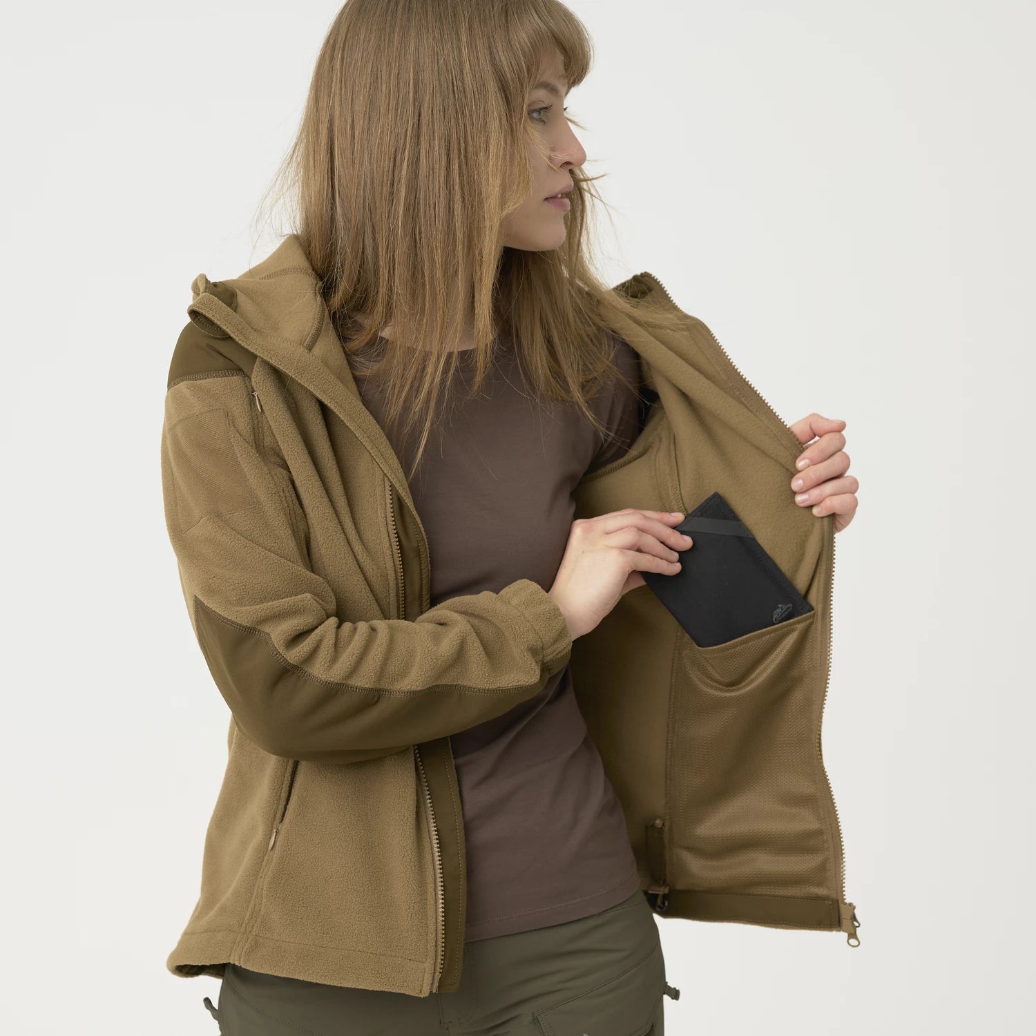 Helikon-Tex CUMULUS mikina dámska Heavy Fleece, Coyote – detail 8