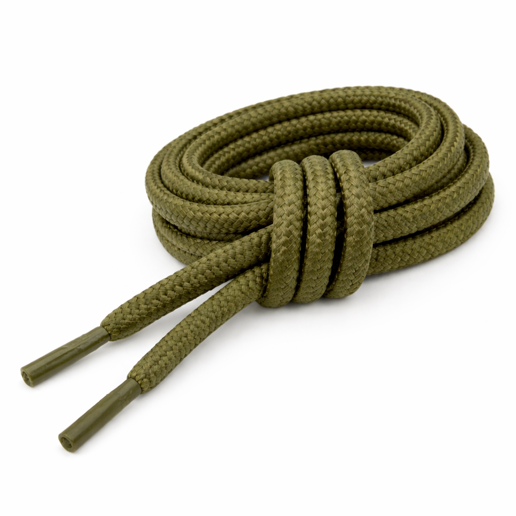 WARAGOD Warstrap Round Schnürsenkel für Schuhe, olivgrün