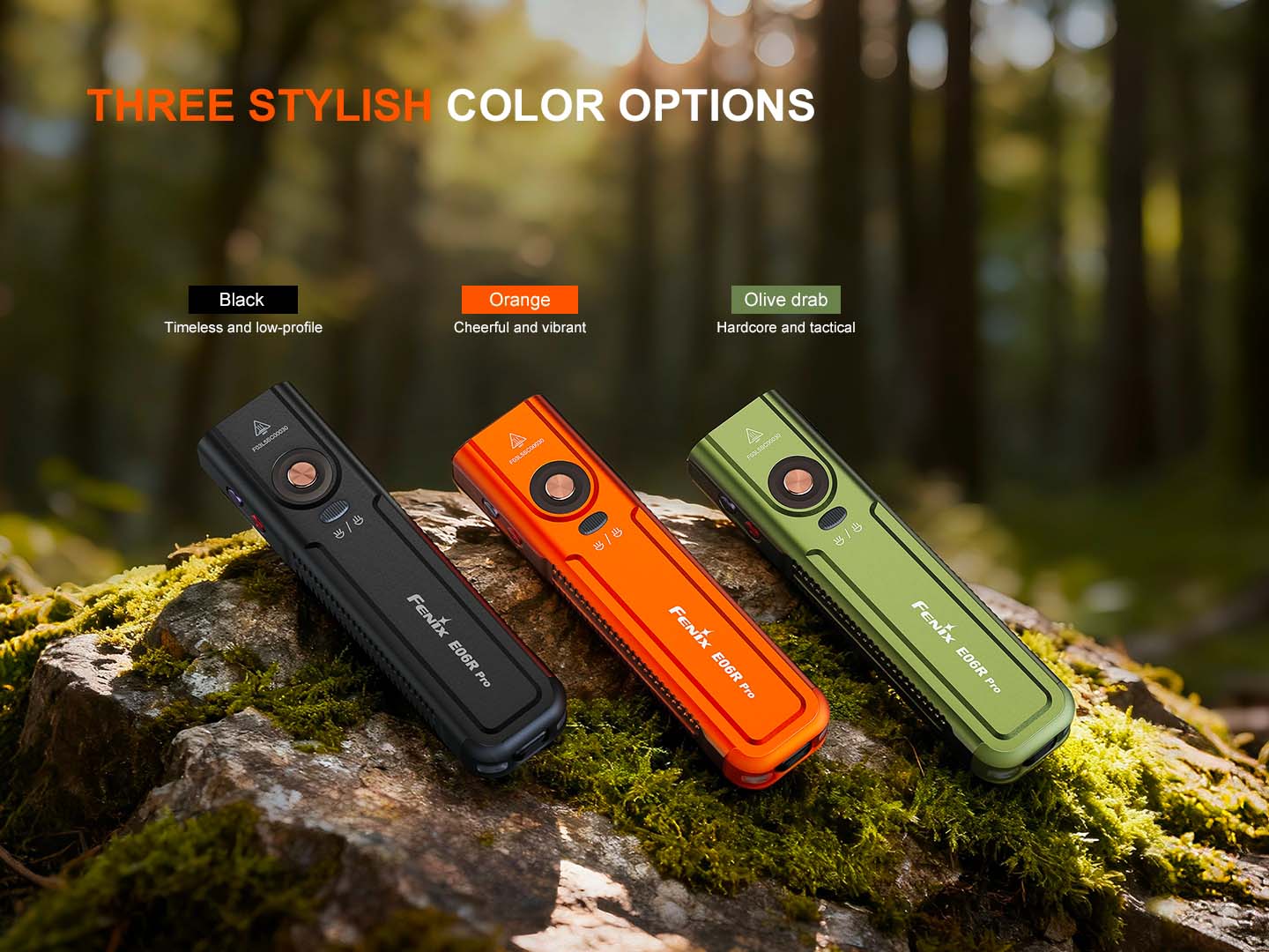 Fenix E06R PRO nabíjateľná EDC baterka, čierna