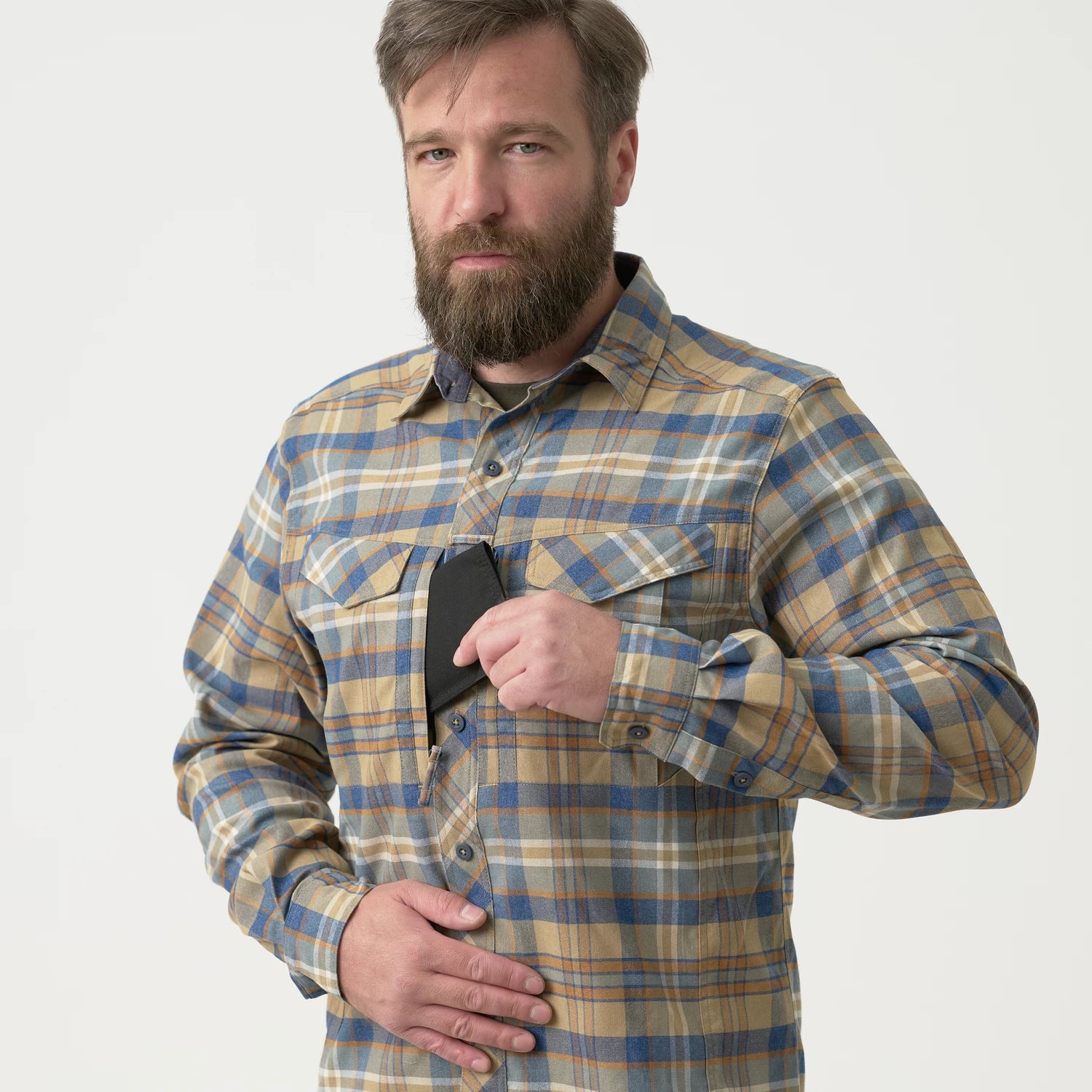 Helikon-Tex Defender Mk2 PILGRIM košeľa, Modrá kocka – detail 2