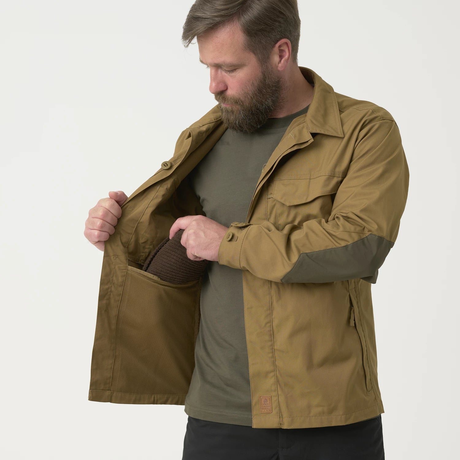 Helikon-Tex WOODSMAN košeľa, Coyote / Taiga Green – detail 5