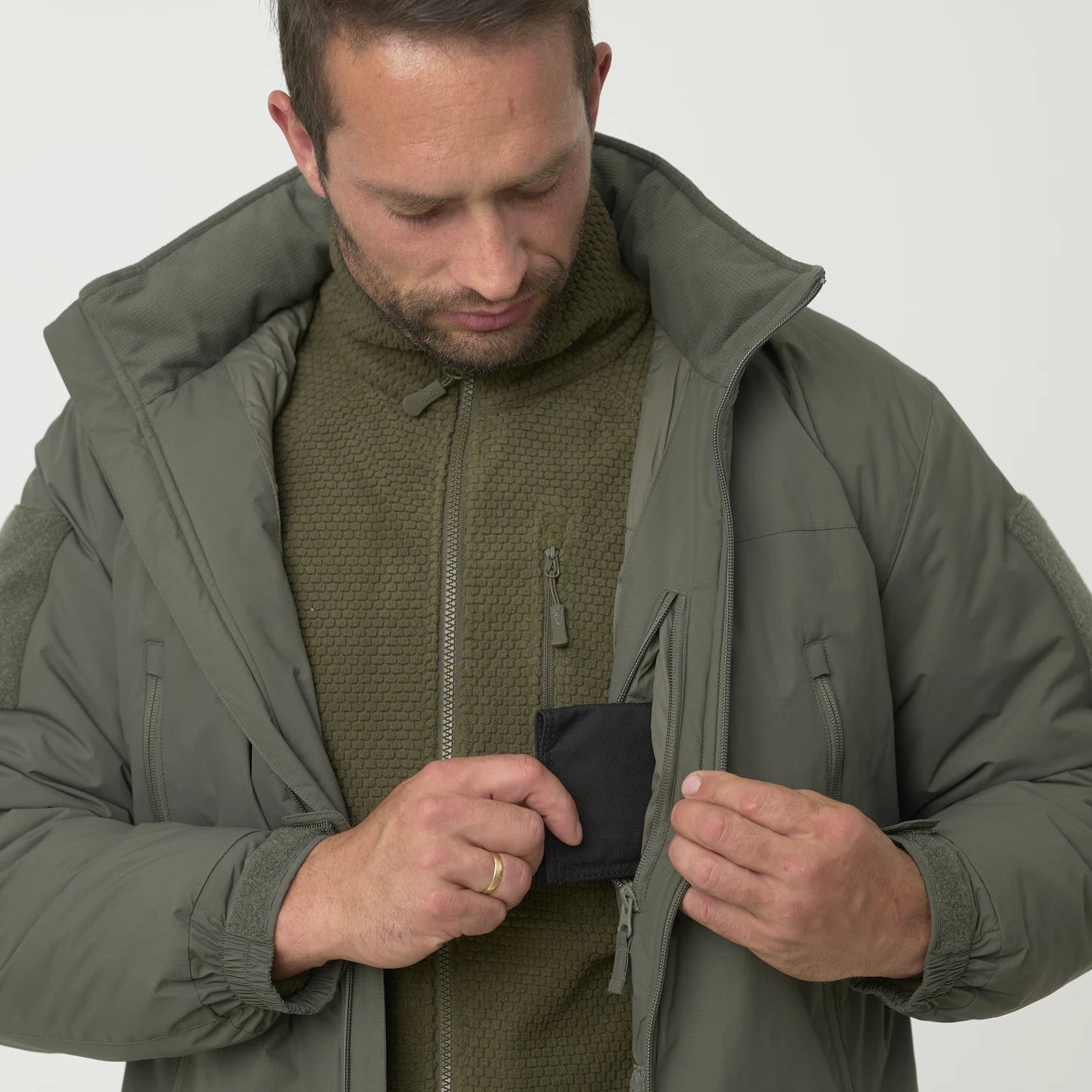 Helikon-Tex LEVEL 7 ľahká zimná bunda Climashield Apex 100g, čierna – detail 6