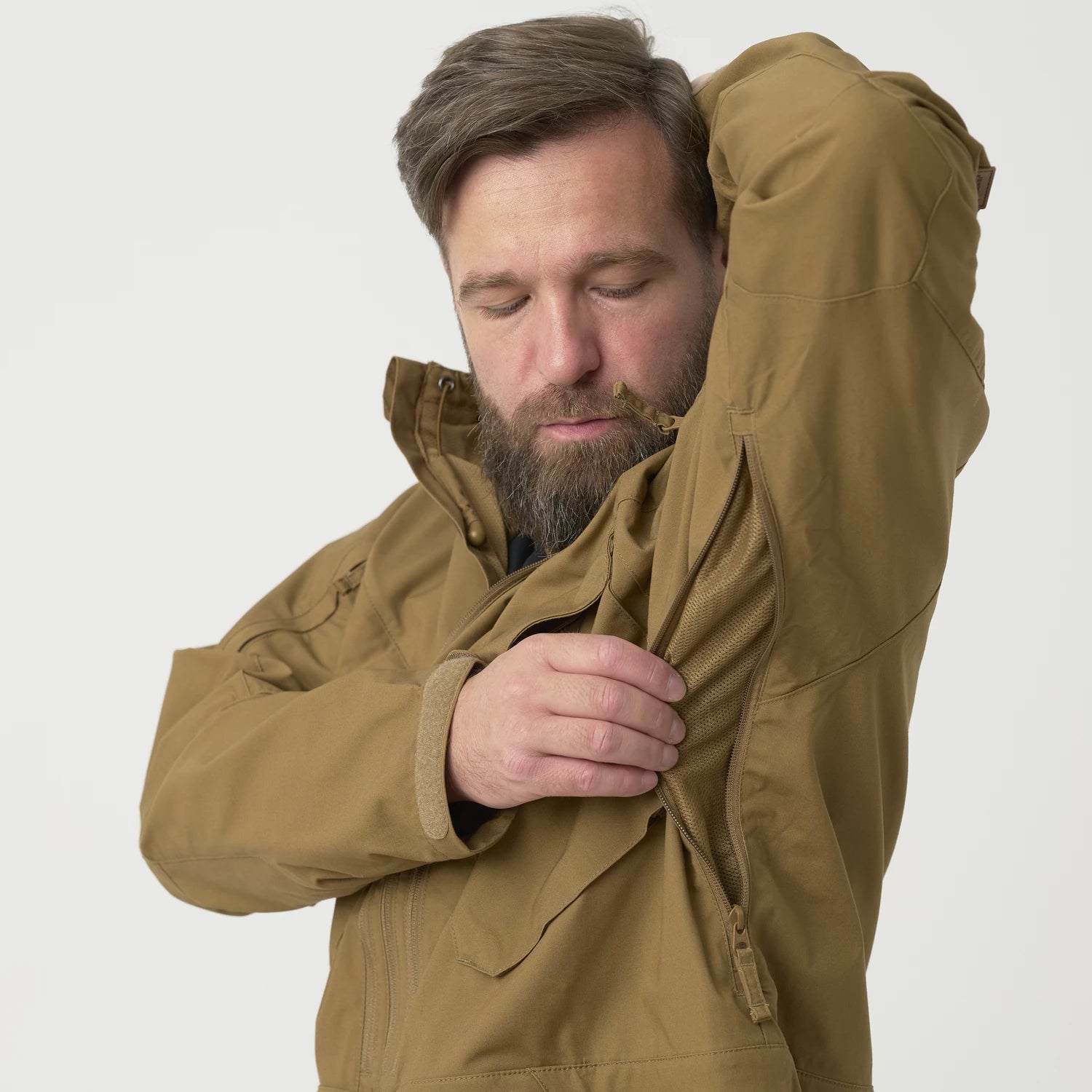 Helikon-Tex PILGRIM Anorak bunda, zemitá hnedá / čierna A – detail 5