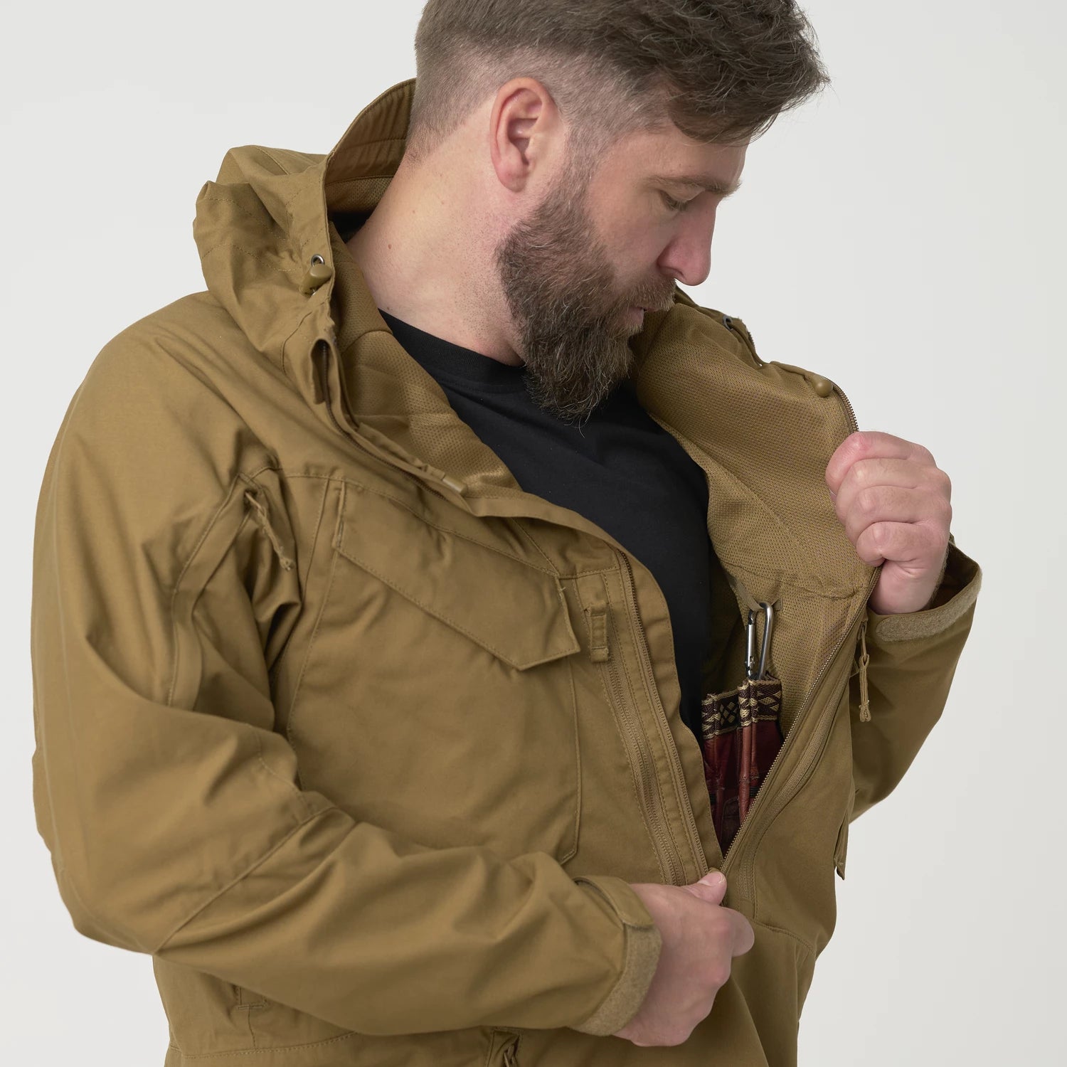 Helikon-Tex PILGRIM Anorak bunda, zemitá hnedá / čierna A – detail 7