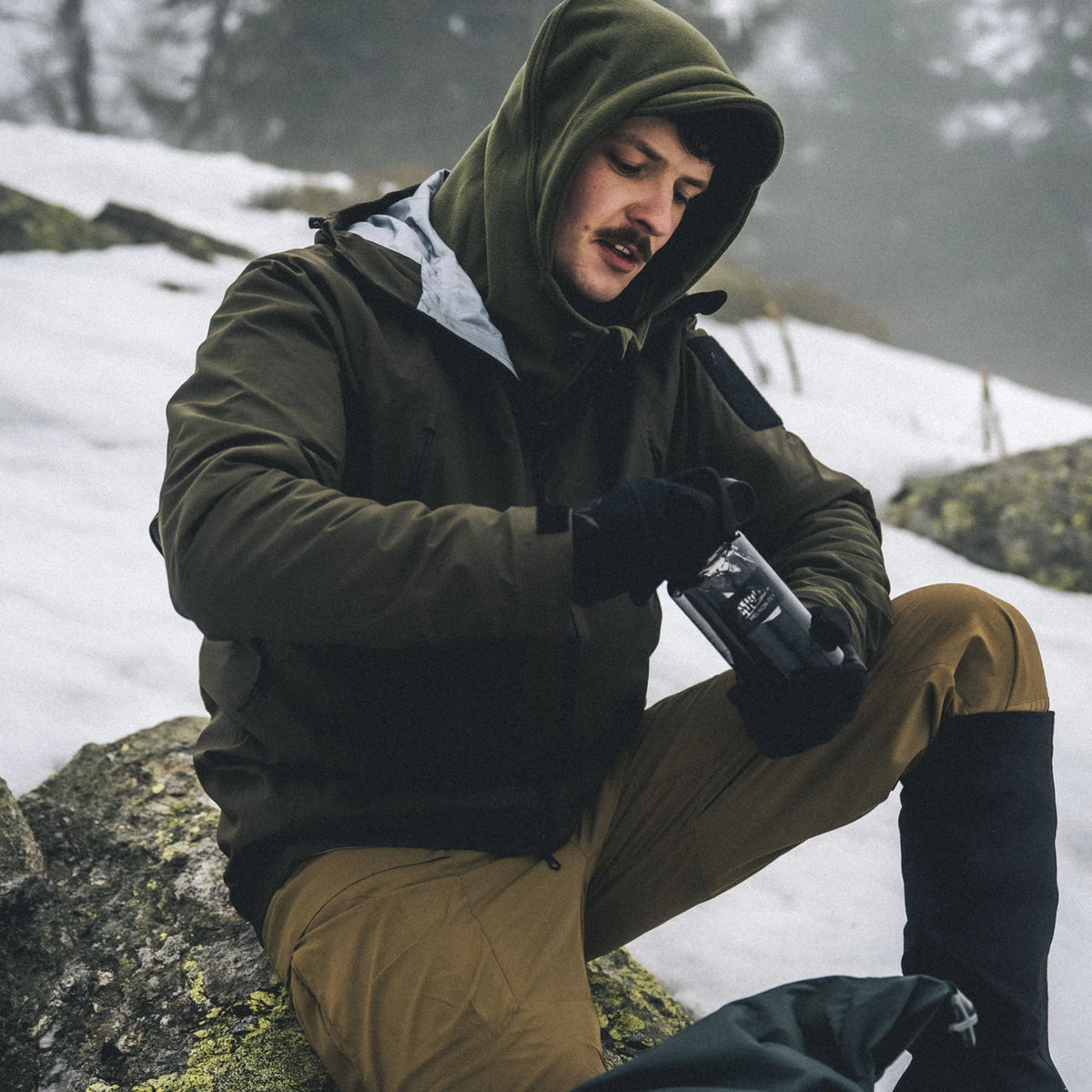 Helikon-Tex BLIZZARD nohavice StormStretch, PenCott WildWood – v použití 1