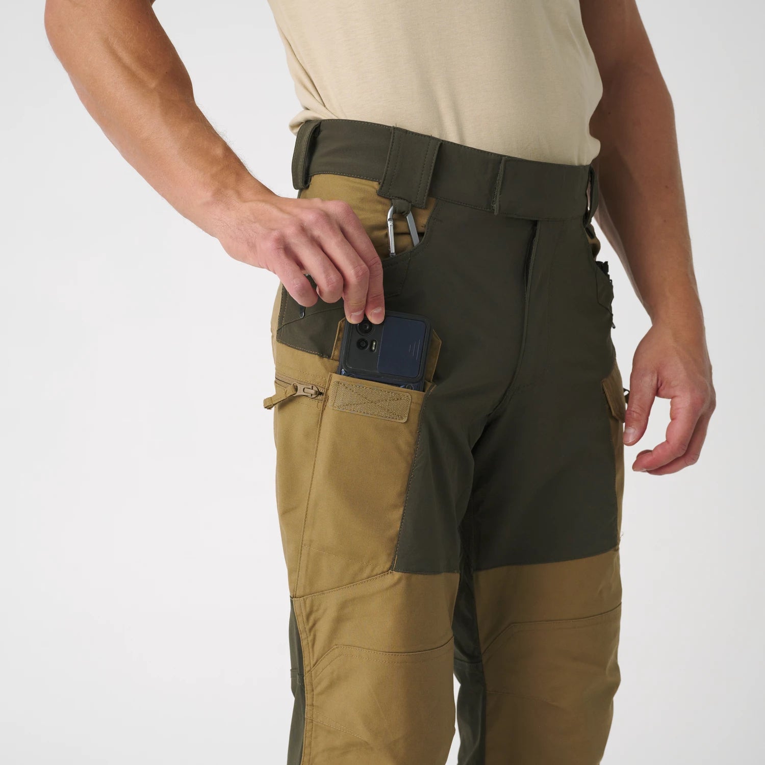Helikon-Tex Hybrid Outback nohavice DuraCanvas, coyote/čierna – detail 6