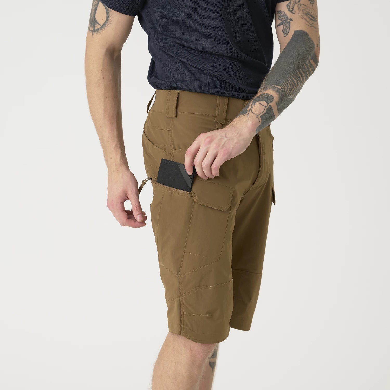 Helikon-Tex OTS 11" šortky VersaStrecth taktické outdoorové Versa Strecth Lite, Mud Brown – detail 9