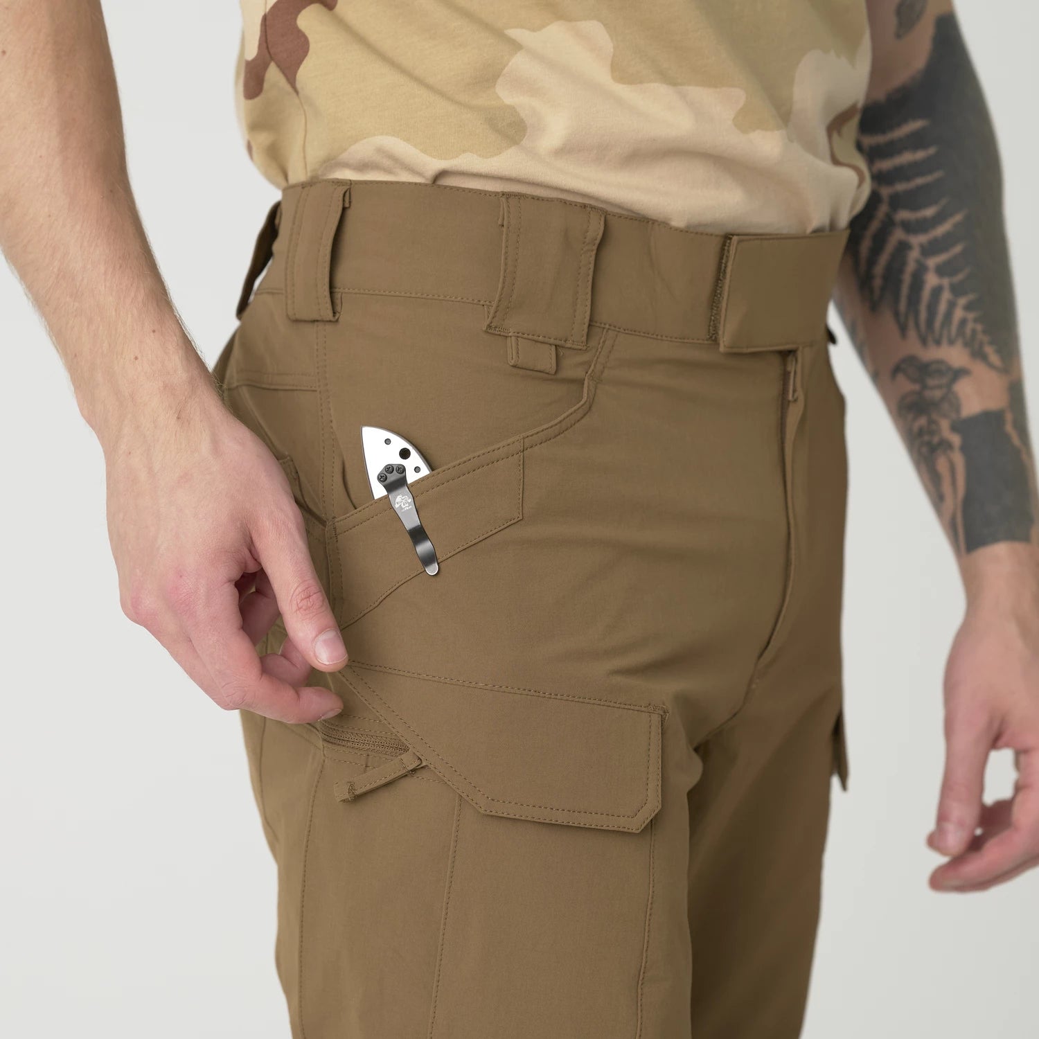Helikon-Tex OTP nohavice VersaStretch taktické outdoorové Versa Stretch, Earth Brown – detail 10