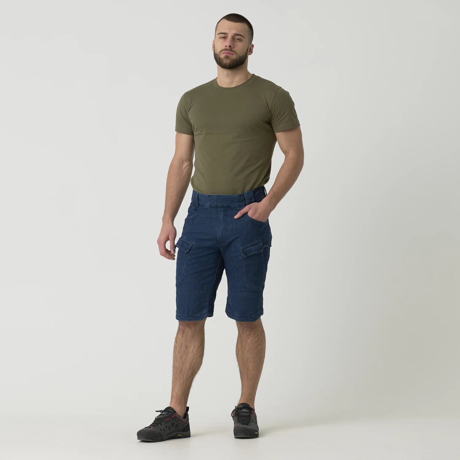 Helikon-Tex UTS krátke nohavice taktické 11'' Denim Stretch, Marine Blue – detail 1