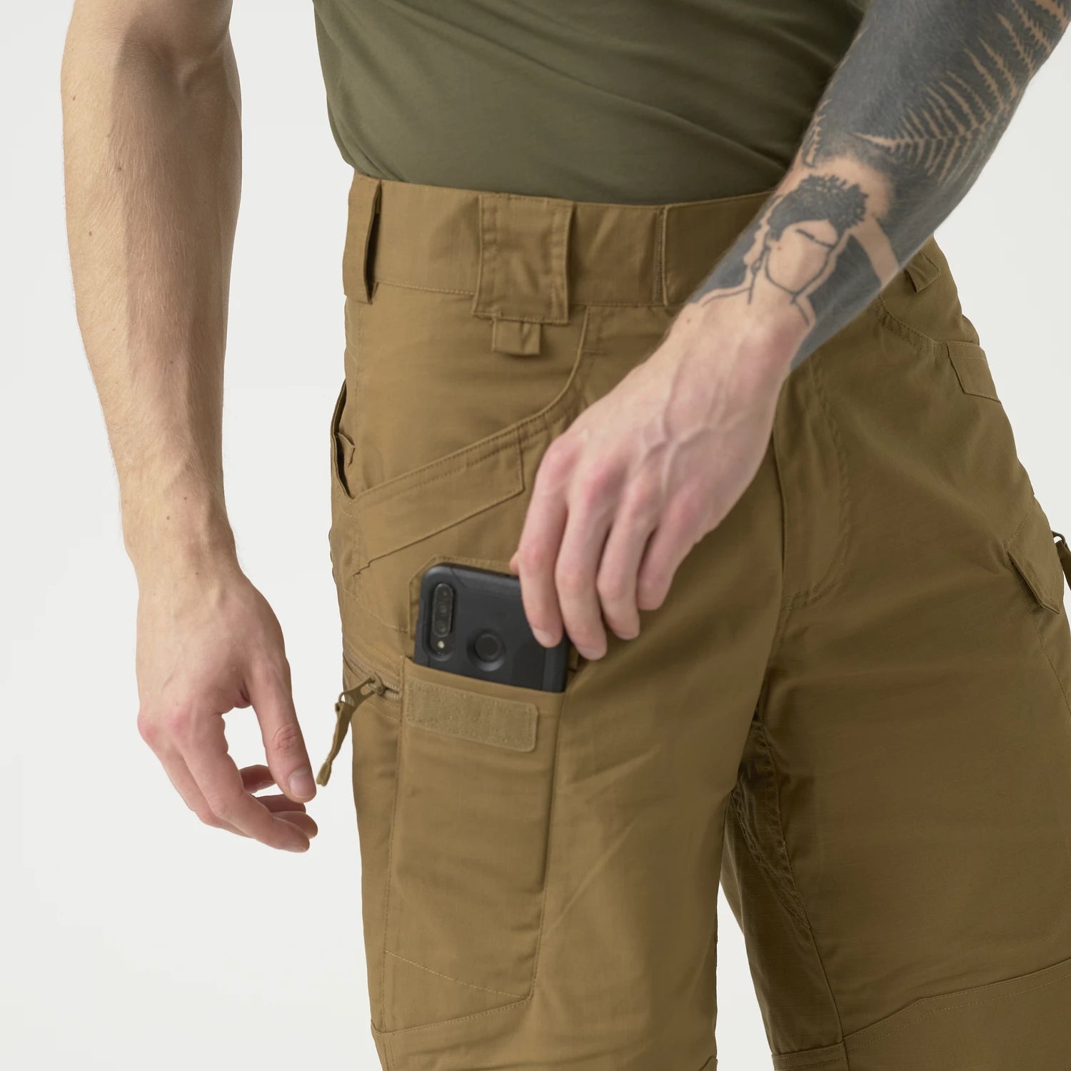 Helikon-Tex Urban Tactical krátke 11 nohavice Rip-Stop polycotton, čierne – detail 3