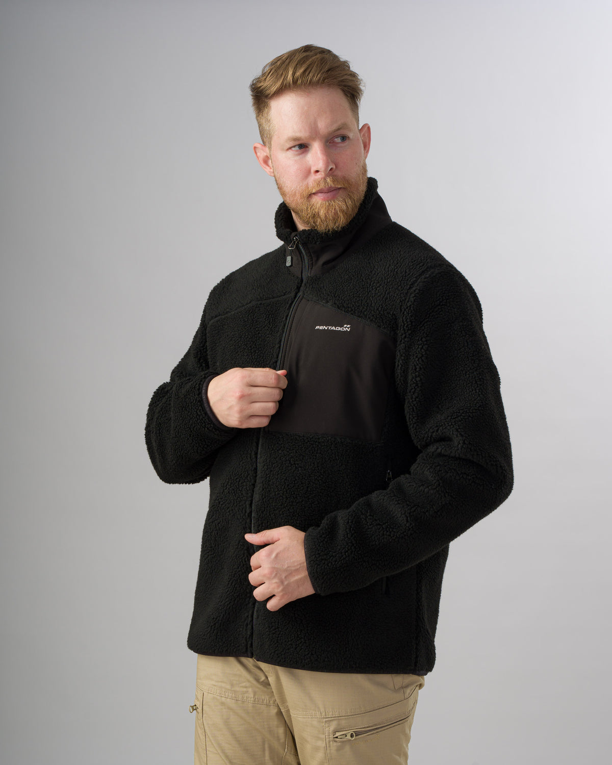 Pentagon Summit Sherpa Herren-Fleecejacke, schwarz