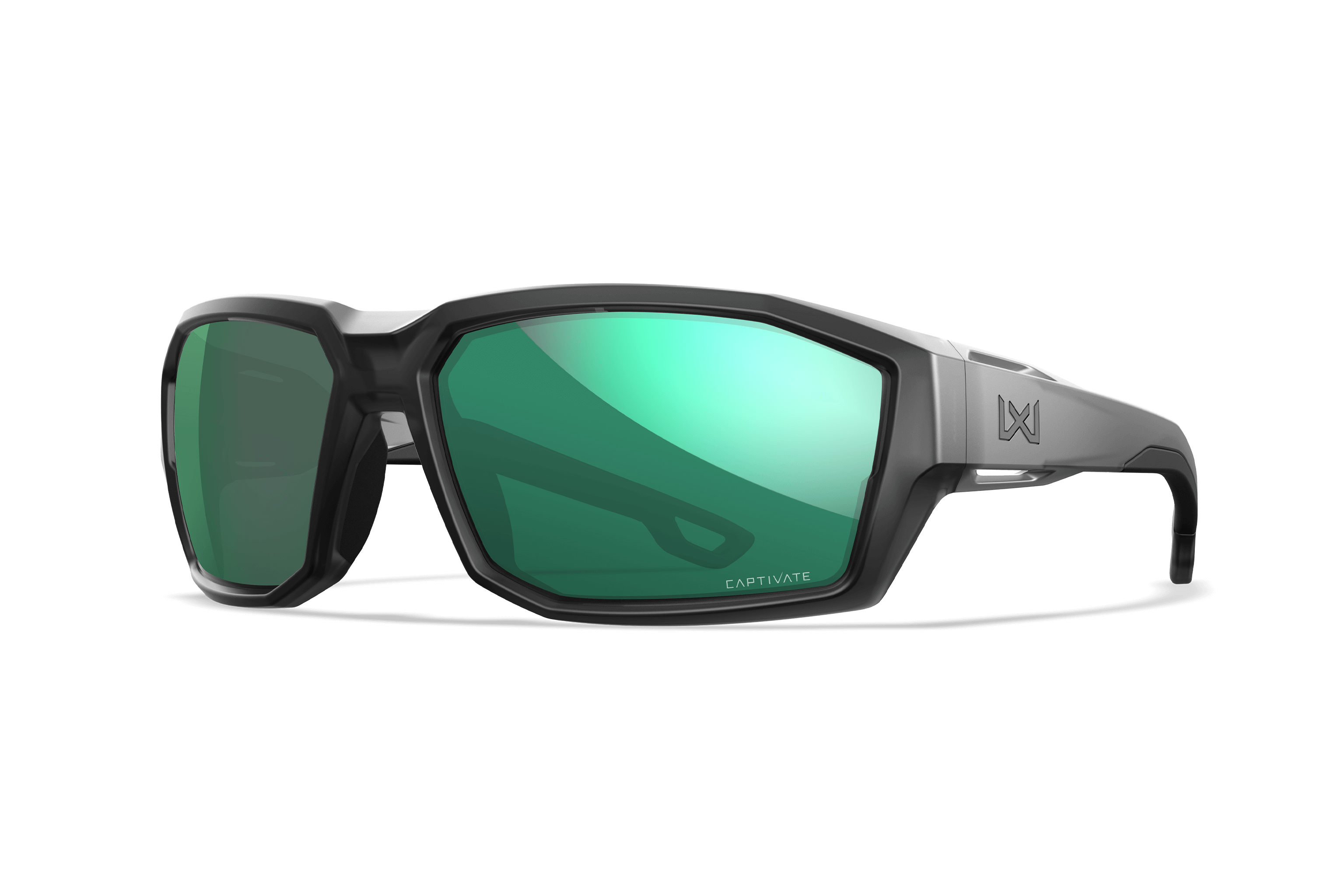 Wiley X Alpine balistické slnečné okuliare, Matte Translucent Black / CAPTIVATE Polarized Green Mirror