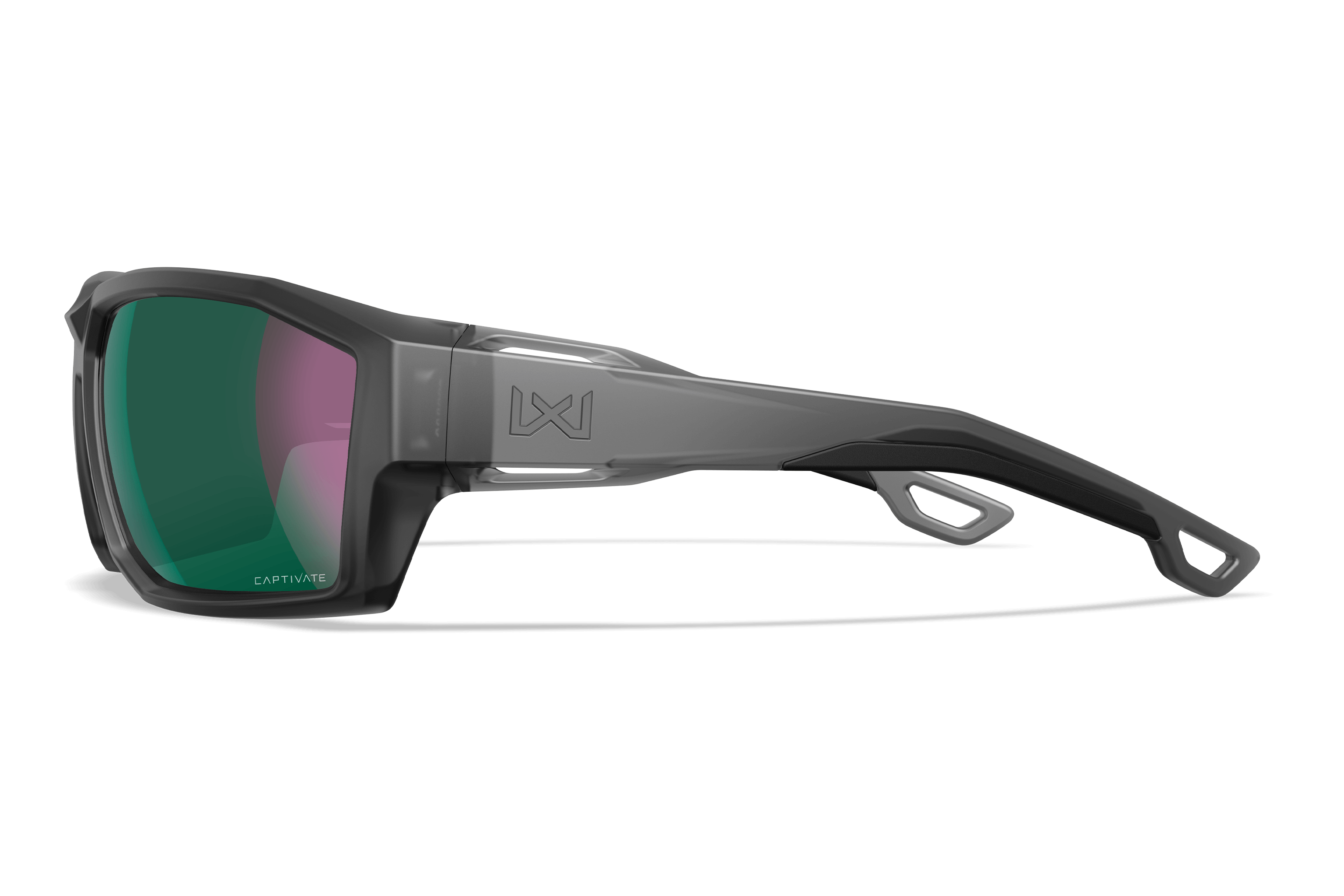 Wiley X Alpine balistické slnečné okuliare, Matte Translucent Black / CAPTIVATE Polarized Green Mirror