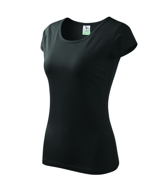 Malfini Pure damen-T-shirt, schwarz, 150g/m2