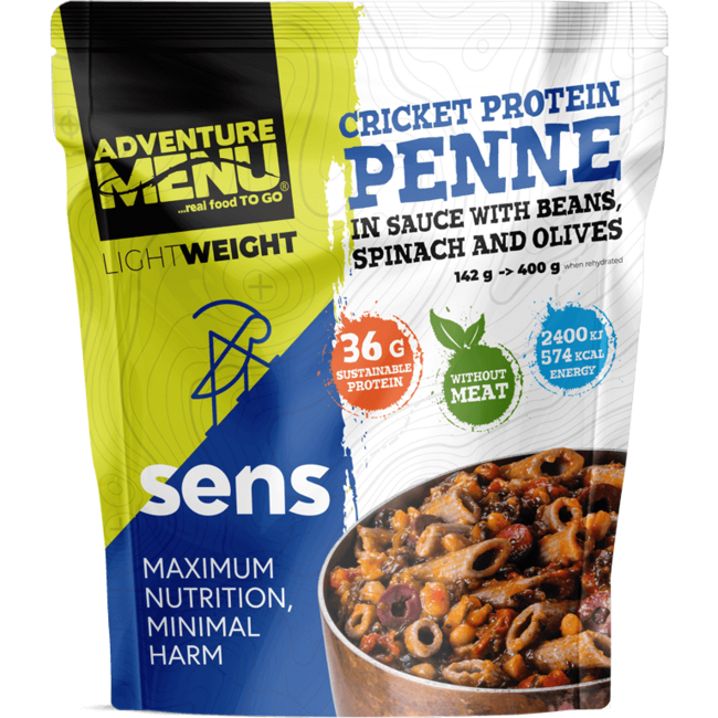Adventure menu SENS Ger.: Grillen Protein- penne v Soße s Bohnen, Spinat und olivami, 400g