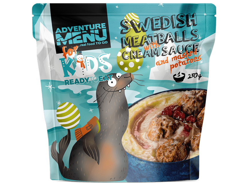 Adventure menu Schwedische Fleischbällchen s Sahne Soße und Kartoffel Brei, 250g