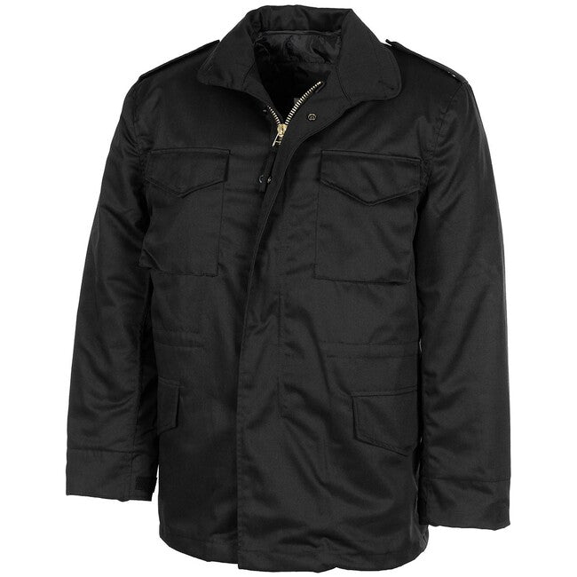 MFH Amerikanische Feldbluse M65 mit herausnehmbarem Steppfutter, schwarz