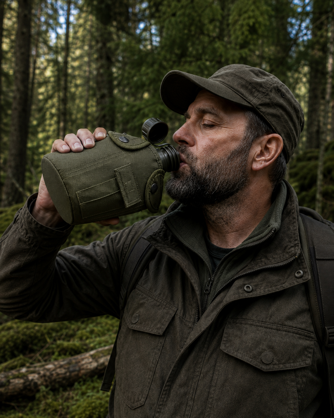 Dragowa Tactical taktische Feldflasche 1L, grün