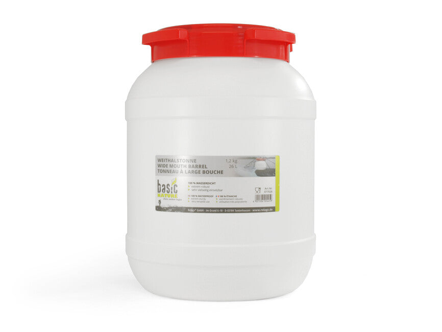 BasicNature Weithalsfass 26 l, weiß