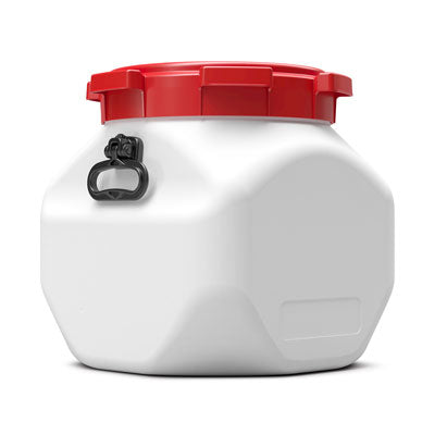 BasicNature Weithalsfass, quadratisch, weiß 40 l