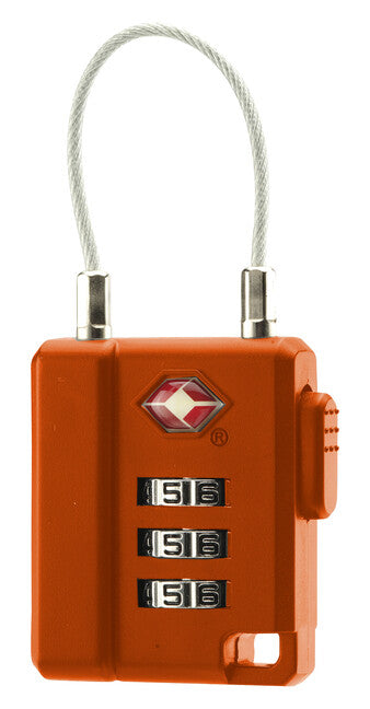 BasicNature TSA-Zahlenschloss mit Kabel, orange