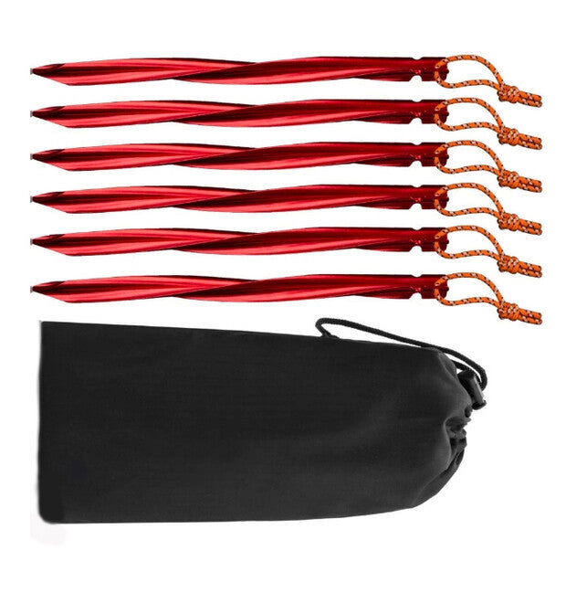 BasicNature Y-Stake Spiral zeltheringe 25 cm rot 6 stück