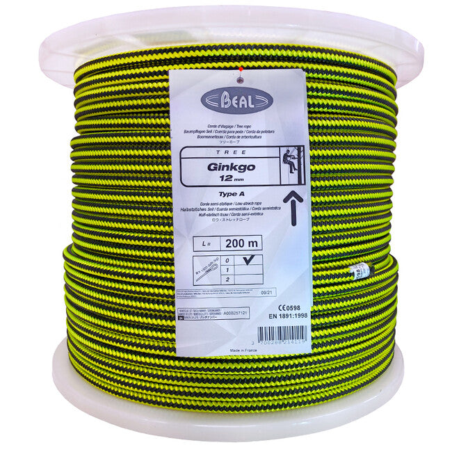 Beal Ginkgo baumpflegeseil mit endschlaufen 12 mm 200 m
