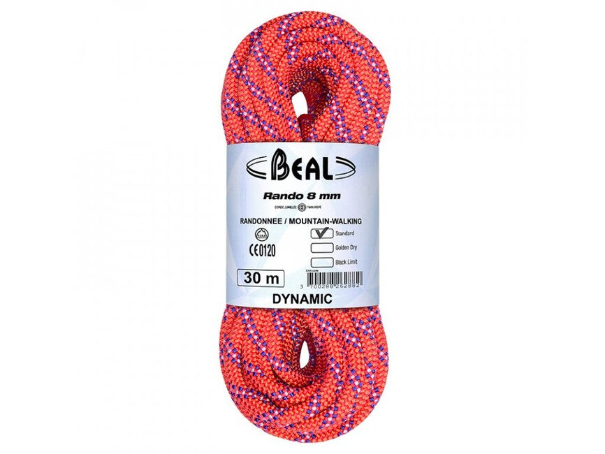 Beal Rando doppelseil zum gletscherwandern und skifahren 8 mm 20 m, orange