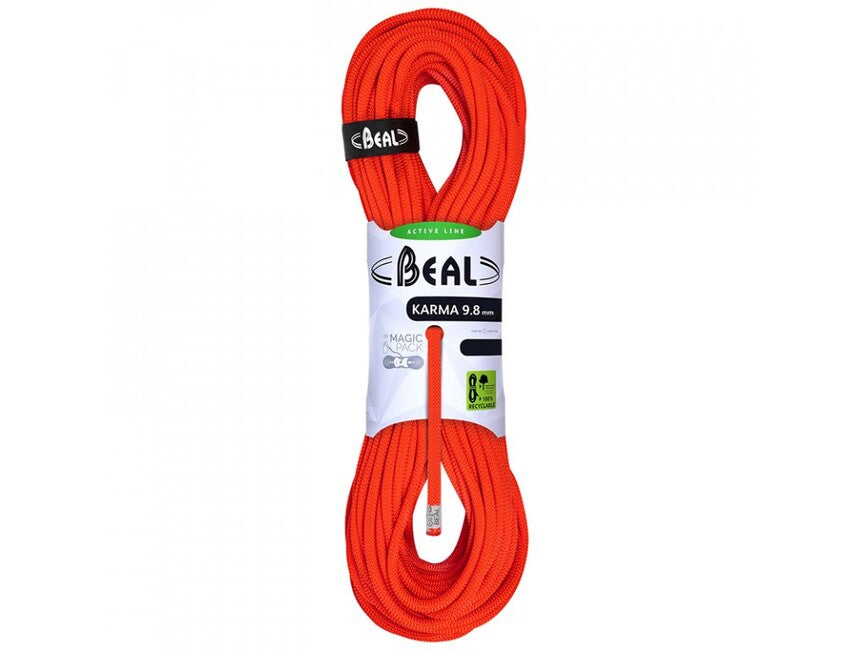 Beal Karma Einfachseil zum Sportklettern 9,8 mm, einfarbig orange 40 m
