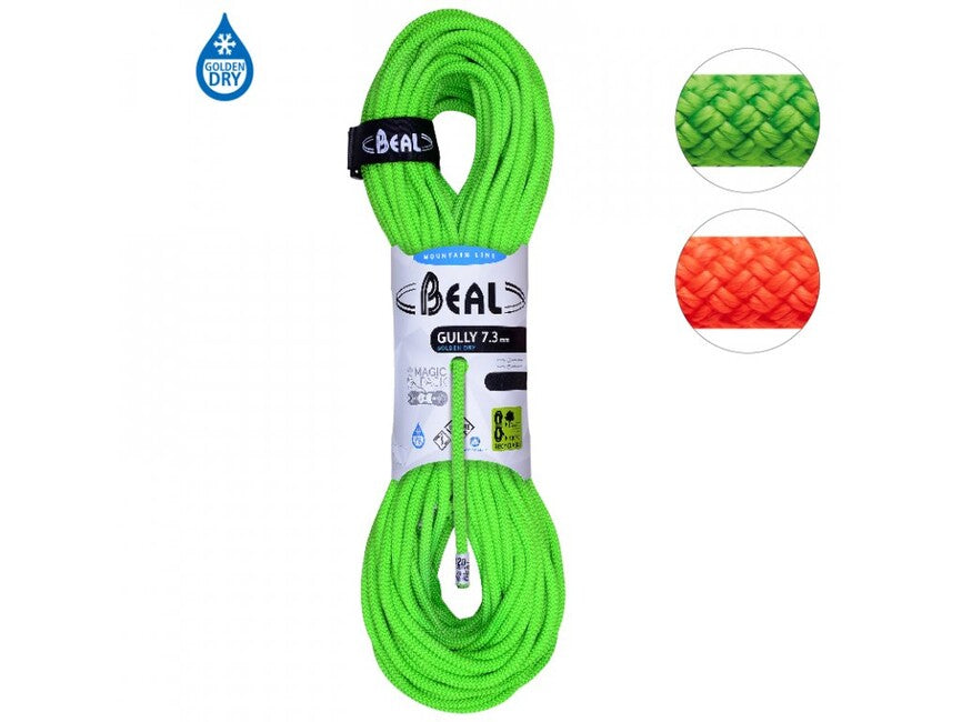 Beal Gully Unicore kletterseil 7,3 mm 2 × 60 m, orange / grün