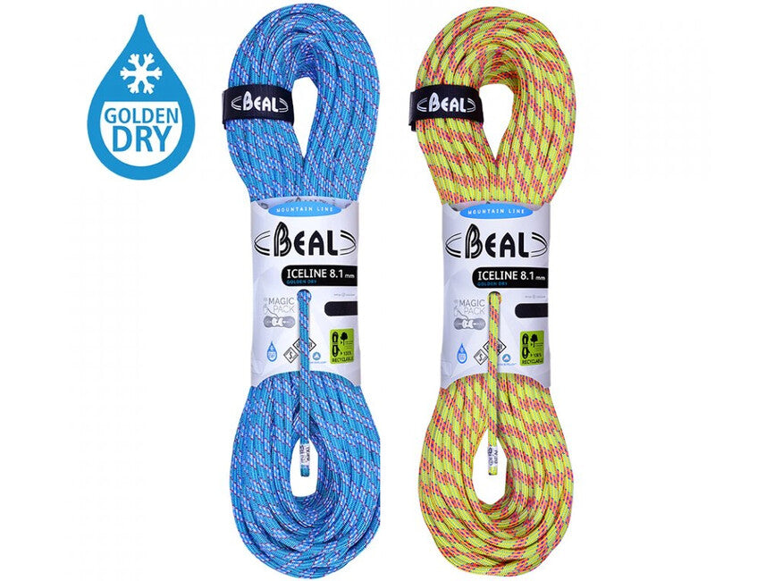 Beal Ice Line Unicore halbkletterseil 8,1 mm 2 × 60 m, anis / smaragd