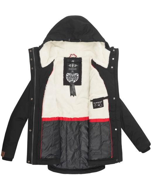 Marikoo BIKOO damen-Winterjacke mit Kapuze, schwarz