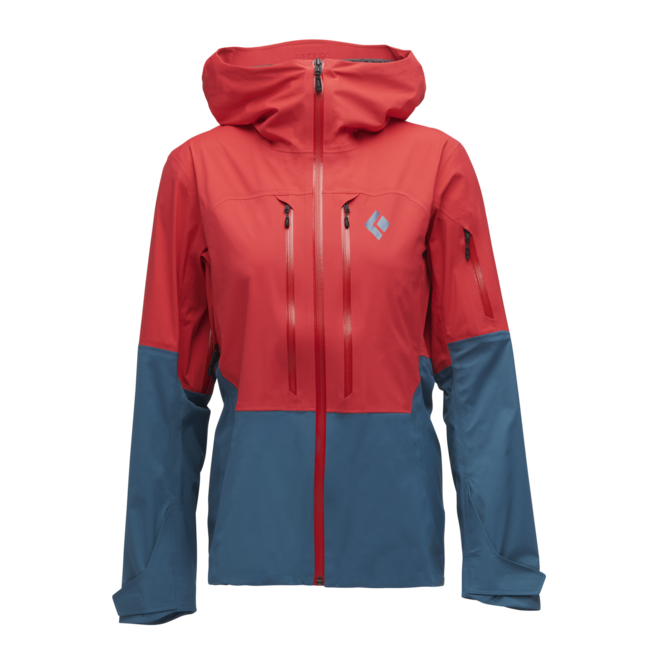 Black Diamond Recon LT Stretch Shell damen-Skijacke, korallenrot-blau