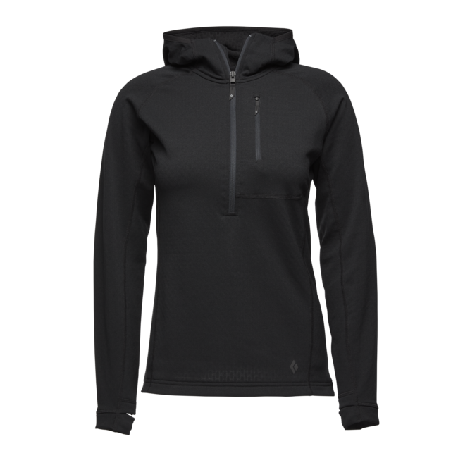 Black Diamond Coefficient damen-Sweatshirt mit Reißverschluss, schwarz