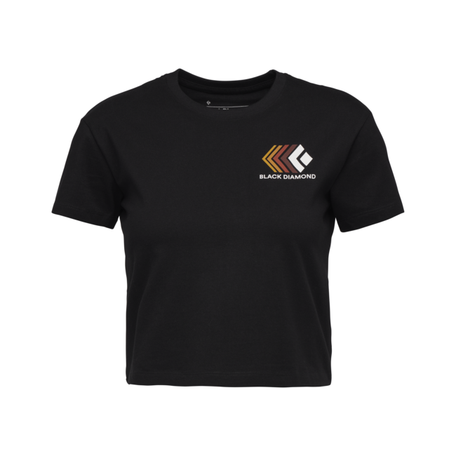 Black Diamond Faded damen-Crop-Kurzarm-T-shirt, schwarz