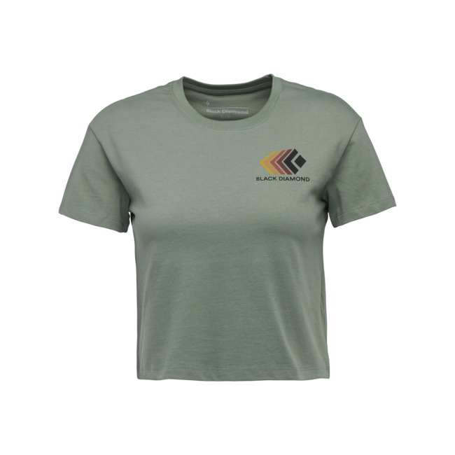 Black Diamond Faded damen-Crop-Kurzarm-T-shirt, lorbeergrün