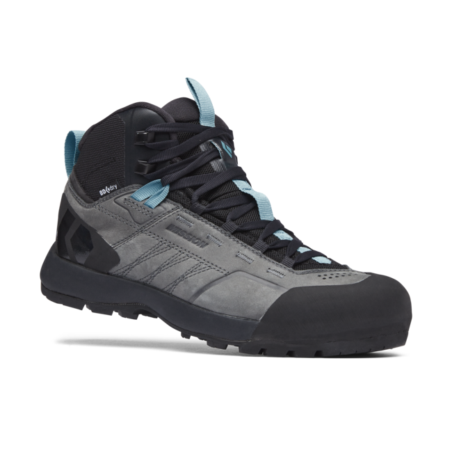 Black Diamond Mission Mid Waterproof Approach damen-Wasserdichte Leder-Approachstiefel, stahlgrau-küstenblau